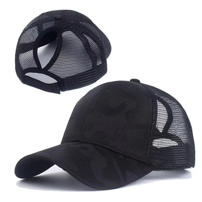 Damskie czapki z daszkiem typu „ponytail”, wiosennie-letnie czapki przeciwsłoneczne z siateczki, czapki do biegania typu „snapback”, regulowane czapki damskie i dziewczęce z daszkiem do noszenia na świeżym powietrzu