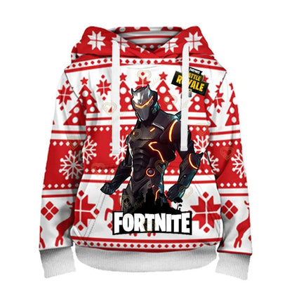 Sweatshirt Fortnite para Crianças Victory Royale 3D com Capuz Estampado para Homem, Mulher e Criança, Pullover Streetwear Gaming para Presentes de Aniversário
