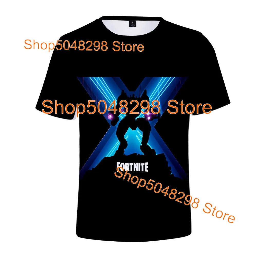 T-shirt Fortnite Bushranger para Crianças, Estampado 3D Banana Peely, T-shirt para Homem e Mulher, Top de Verão Battle Royale, Presentes de Aniversário