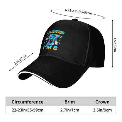 Unisex 8e verjaardag ‘I'm 8 Year Old Six Seven Bruh 6 7’ Brainrot-meme-pet Zonne-baseballpetten Nieuwe baseballpet Zonnehoeden