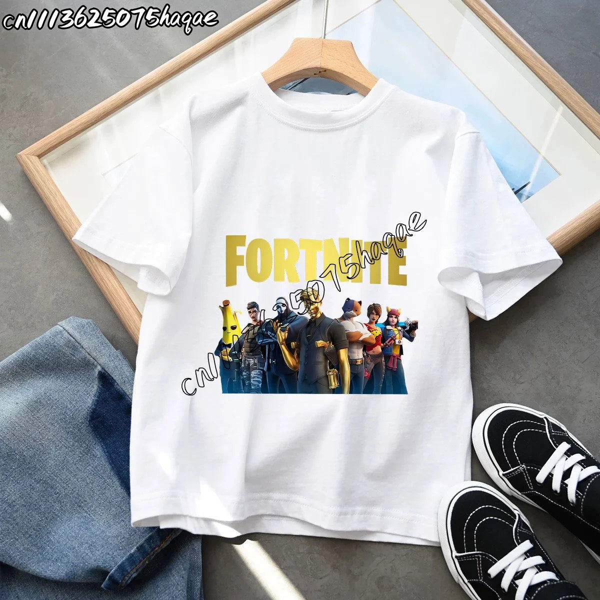 T-shirts Infantis Fortnite Novidade de Verão, T-shirt com Figura de Desenho Animado, Estampado Gráfico, Casual e Desportivo, Manga Curta, Tops Desportivos para Criança, Roupa para Rapazes