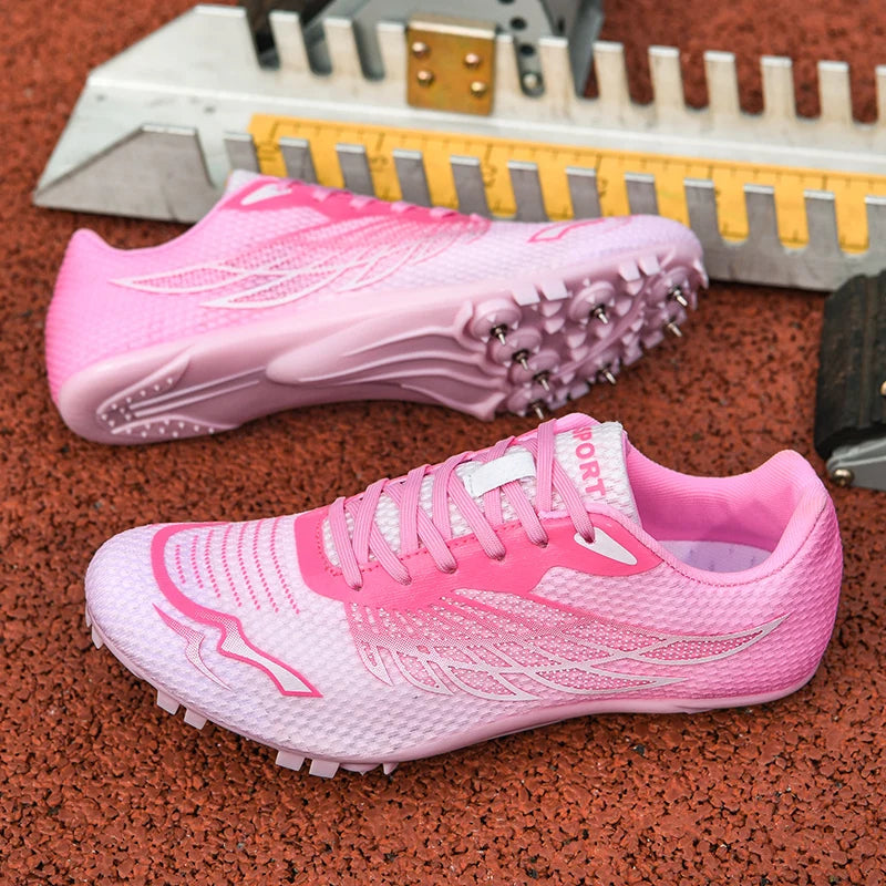 Outdoor Men Woman Track & Field Running Shoes Professional Competition Nail Sneakers Anti-Slip Student Training Shoes