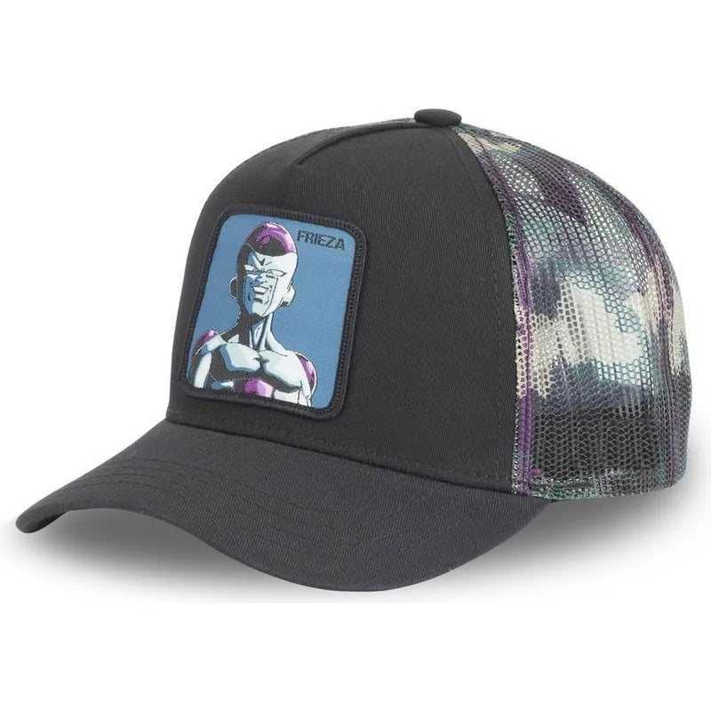 Cappellino Dragon Ball Son Goku da viaggio estivo con visiera, da uomo, ricamato, stile hip-hop, visiera parasole, cappellino trucker regolabile in rete