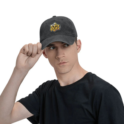 player B-Brawls Baseball Caps Retro Distressed Washed  Sun Cap Unisex Style Outdoor Running Golf  Adjustable Hats Cap