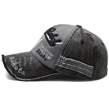 Șapcă de baseball vintage cu litere brodate, model „Bull Washed”, pălărie de soare retro pentru bărbați și femei, șapcă casual cu cozoroc în stil hip-hop