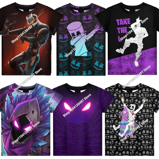 Anime-Fortnite-T-Shirts für Mädchen, T-Shirt für Jungen, weiße Cartoon-Tees, Baby-Sommer-Shirts, süße bedruckte Tops, Kostüm