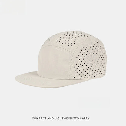 Quick-Dry 5 Panel Running Cap Laser Cut Perforated Breathable Sport Hat Ultra-Lightweight Soft Top Baseball Cap for Men Women