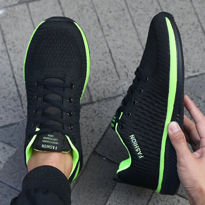 Adidași de alergare pentru bărbați cu plasă, sport, pentru sală, ușori, pantofi casual pentru bărbați, la modă, din tricot respirabil, încălțăminte de mers pe jos, mărimi 39-46