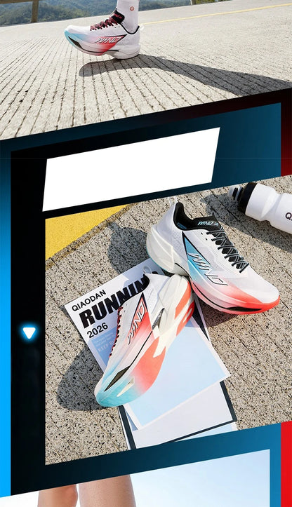 QIAODAN WIND 4PRO Marathonlaufschuhe mit Carbonplatte für Herren – professionelle Racing-Sneaker 2026, atmungsaktive Laufsportschuhe QDB023262291
