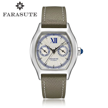 FARASUTE 2024 New 36mm Men's Quartz Watch VH64 Movement Stainless Steel Sports Fashion Sapphire Glass Waterproof Men's Watch