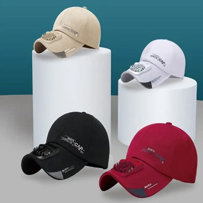 Cappellino da baseball con ventola, ventilatore rinfrescante ricaricabile via USB per l’estate, protezione solare per il golf all’aperto, cappellino con visiera regolabile a 2 velocità, cappellino da escursionismo con ventola