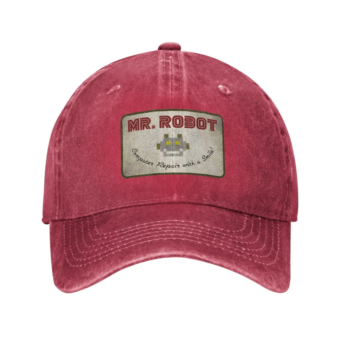 Computer mit Sourires Anime Funny Mr Robot Individuell gestaltete Retro-Cowboy-Baseballkappen für Herren aus Denim, Sonnenhut, Hip-Hop-Kappe