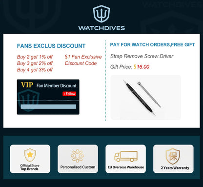 Watchdives 42mm Seafarer Grade 2 Titanium NTTD Dive Watch WD007Q V2 VH31 Sweep Second Quartz Movement Luminous Sapphire Watches