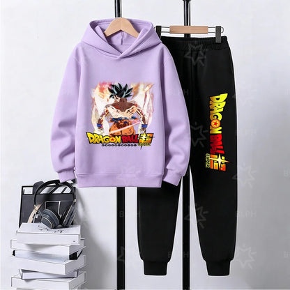 Kids Dragon Ball Camo Goku Printed Hoodie Set Casual Loose Comfortable Long Sleeve Sweatshirt Pants 2 Piece Outfits for Boys