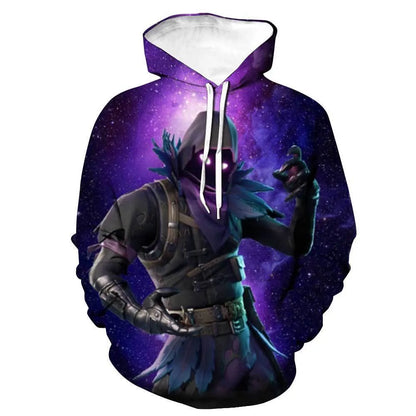 Fortnite 2024 Kinder-Sweatshirt mit digitalem 3D-Druck, Hoodie als Pullover-Jacke für Herren und Damen, langärmelig, Kindergeschenk