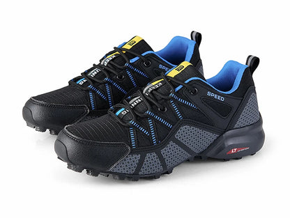 Zapatillas de senderismo para hombre, calzado deportivo todoterreno para exteriores, malla transpirable, antideslizantes y resistentes al desgaste, zapatillas de senderismo y ciclismo outdoor