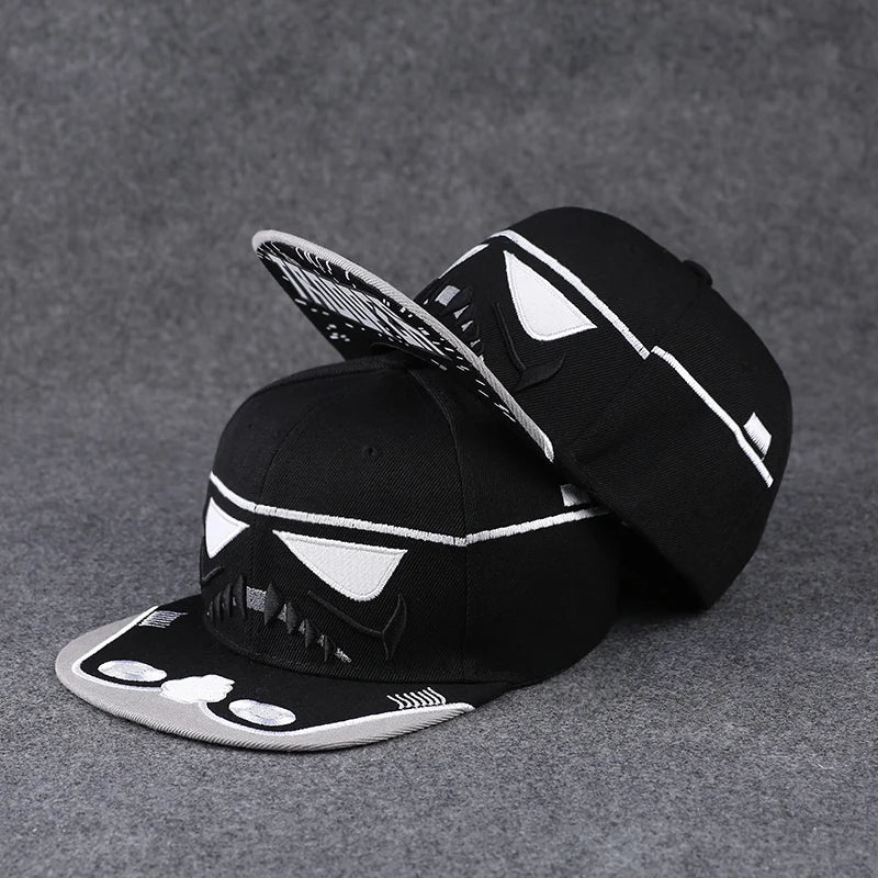 Baseballcap mit flachem Schirm, Buchstabenstickerei für Herren, vielseitig kombinierbar, Damen-Sommer-Hip-Hop-Hut, Outdoor-Sonnenschutz, verstellbare Schirmmütze