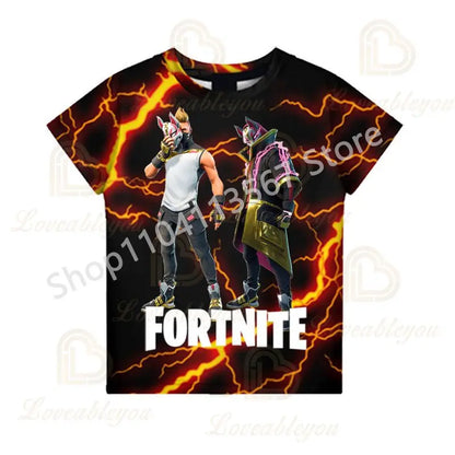 T-shirt de Verão F-Fortnited para Crianças 100-160cm, Promoção Especial, para Meninos, Bebés e Crianças Pequenas, T-shirts Divertidas de Gaming, Moda para Meninas e Meninos, Presente de Aniversário
