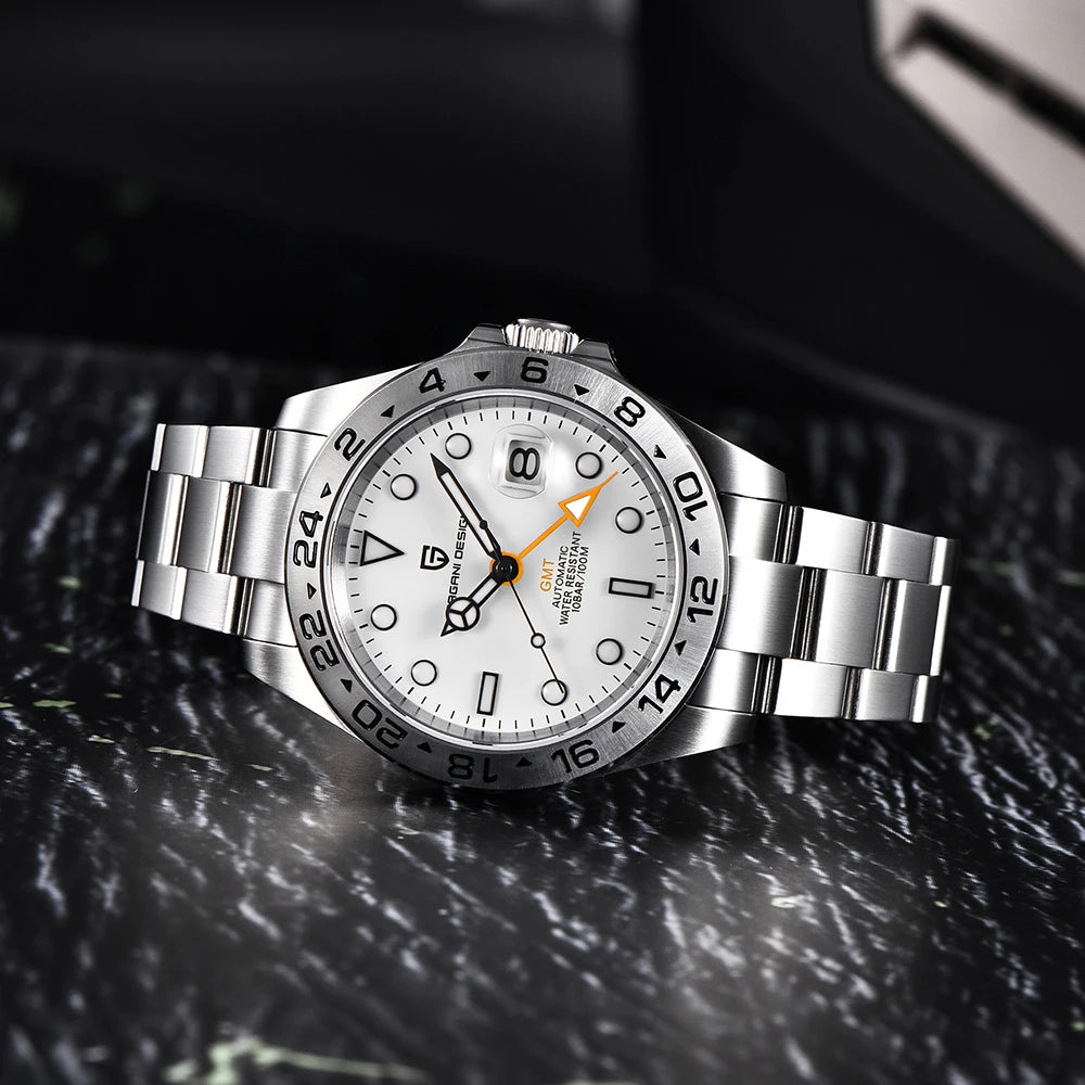 Relógio de mergulho masculino Pagani Design 2026 novo, 42mm, safira, mecânico automático GMT, impermeável 100m PD1682