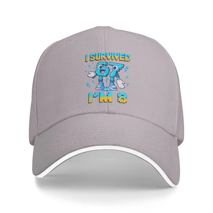 Unisex 8e verjaardag ‘I'm 8 Year Old Six Seven Bruh 6 7’ Brainrot-meme-pet Zonne-baseballpetten Nieuwe baseballpet Zonnehoeden