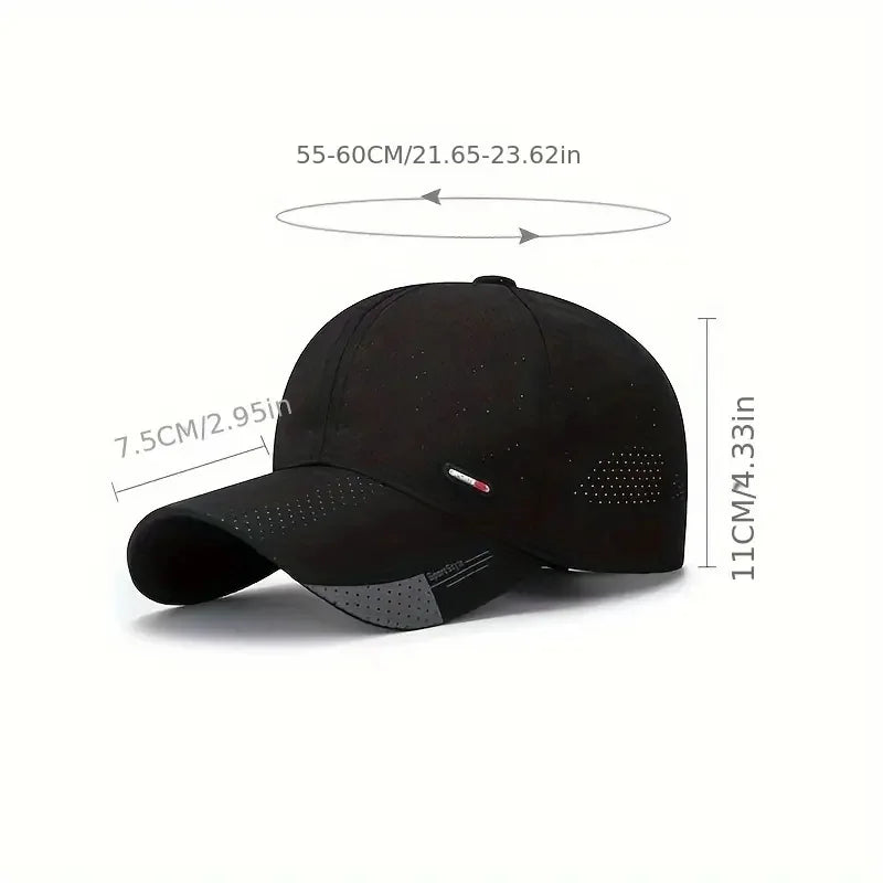 Sneldrogende, ultra-ademende baseballpet – lichtgewicht en verstelbaar met modieuze duckbill – perfect voor buitensporten