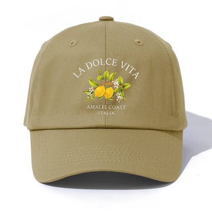 1pc LA DOLCE VITA Print  Baseball Cap for Adults,  Minimalist Retro Style Casual Soft Adjustable Dad Hat, Perfect As Gift