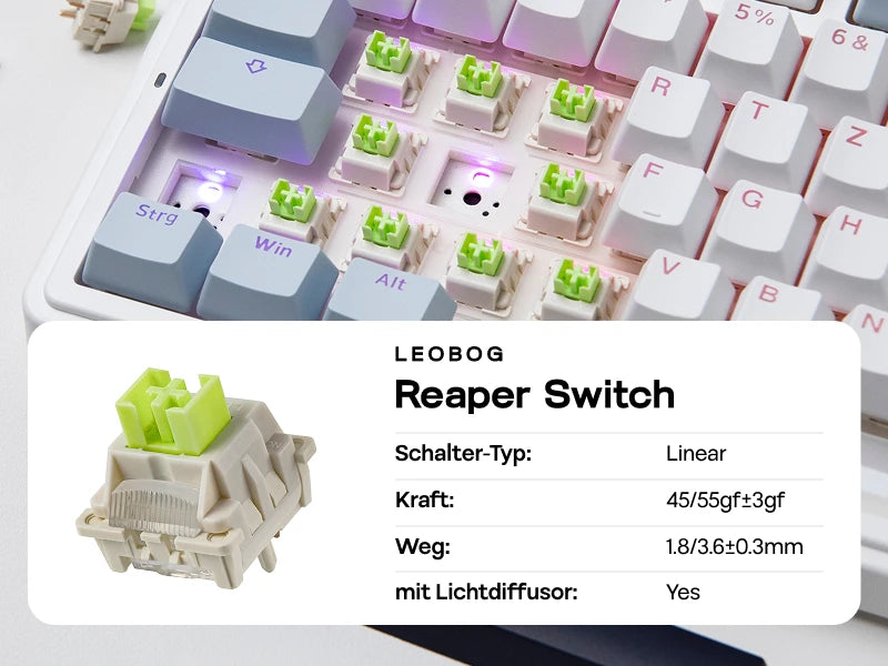 Teclado mecânico sem fios EPOMAKER x AULA F75 ISO-DE com conectividade tri-modo, layout alemão QWERTZ e bateria de 4000 mAh