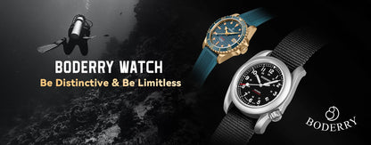 Boderry Field Watch Titanium Quartz Watches VOYAGER 38 Mens 100M Waterproof Clock Military Sport Luminous Business Wristwatch