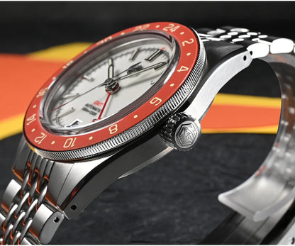 Orologio da uomo automatico San Martin 39.5mm Limited Edition con quadrante Full Lume, NH34 GMT, data a ore 6, 10Bar, Kol Saati di lusso SN0116W
