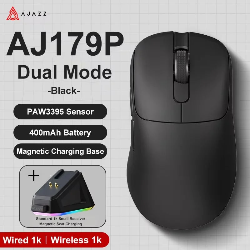 AJAZZ AJ179 V2 MAX Tri-mode right-handed mouse 56g lightweight PAW3311 sensor Huanuo Micro Switch TelinkMicrochip