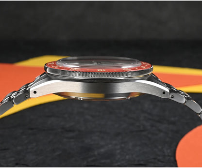 Orologio da uomo automatico San Martin 39.5mm Limited Edition con quadrante Full Lume, NH34 GMT, data a ore 6, 10Bar, Kol Saati di lusso SN0116W
