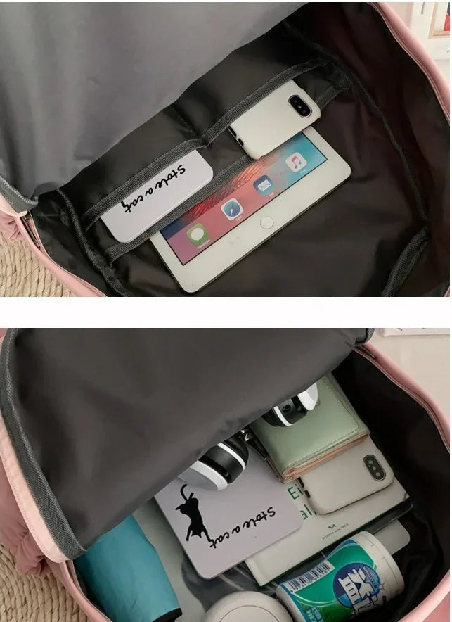 Nova Mochila Fortnite Cartoon para Rapaz e Rapariga, Mochila Escolar Casual de Grande Capacidade para Estudante, Mochila de Viagem com Orelhas de Coelho, Presente de Papelaria