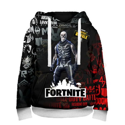 Sweatshirt com Capuz para Fãs de Fortnite, Impressão 3D Battle Royale, Cosplay Victory, para Homem, Mulher e Criança, Streetwear com Capuz