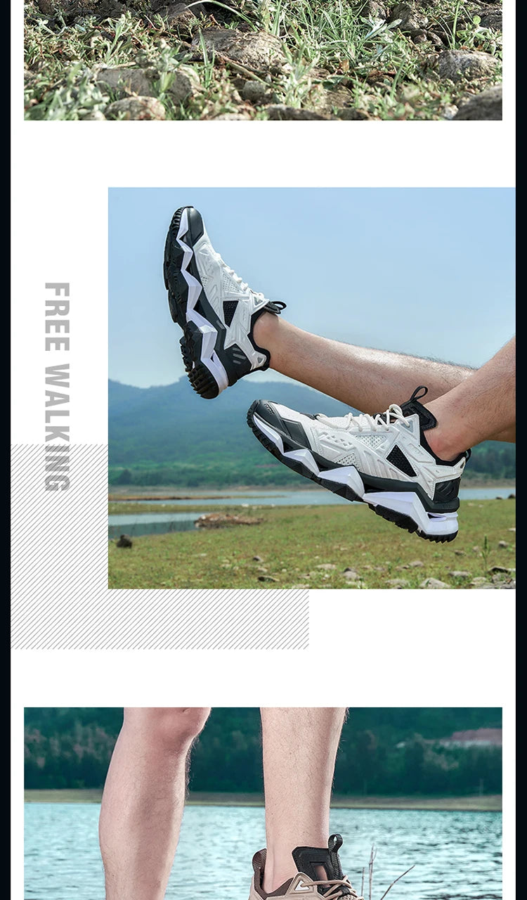 RAX Running Shoes Men&Women Outdoor Sport Shoes Breathable Lightweight Sneakers Air Mesh Upper Anti-slip Natural Rubber Outsole
