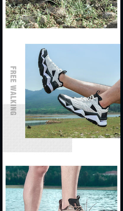 RAX Running Shoes Men&Women Outdoor Sport Shoes Breathable Lightweight Sneakers Air Mesh Upper Anti-slip Natural Rubber Outsole