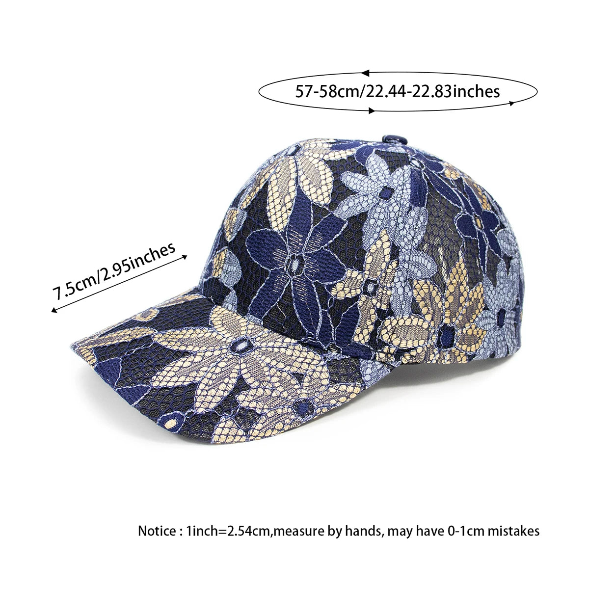 Fashion women lace flower baseball caps breathable elegant female hats spring summer autumn cap