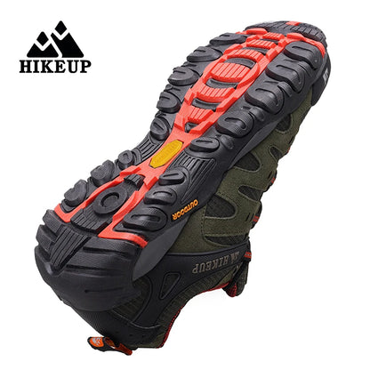 HIKEUP Мъжки туристически обувки от велурена кожа, устойчиви на износване outdoor обувки за трекинг, разходки, лов и тактически маратонки