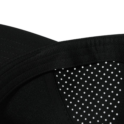 VOBOOM Herren-Baseballkappe mit Schnell-Trocknungsfunktion, lasergeschnittenem Netzstoff, gewölbter Krempe und Snapback-Verschluss – für Outdoor, Laufen und Reisen – schwarze Kappe