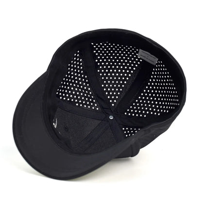 Baseballkappe mit Netzstoff, kurzer Krempe, geschlossener Rückseite, atmungsaktiv, Snapback-Kappen, eng anliegend, Dad-Cap, verstellbar, einfarbig, Trucker-Stil