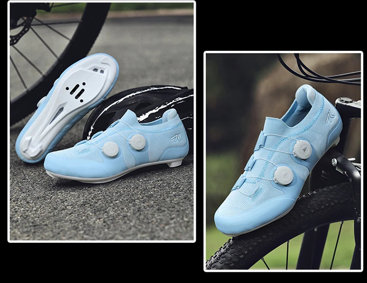 Scarpe da ciclismo su strada unisex, HsYixin traspiranti SPD autobloccanti antiscivolo, scarpe da corsa per bici da strada, MTB flat e sneakers da bicicletta
