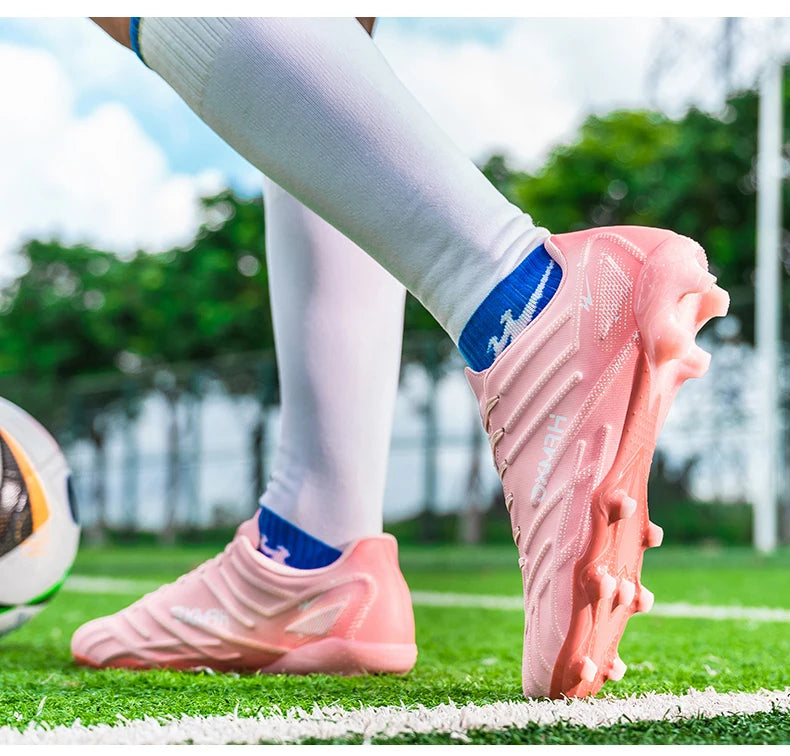 Double Star Adult Youth AG Soccer Cleats Non-Slip Durable Artificial and Natural Grass Football Shoes for Training and Matches Men Women