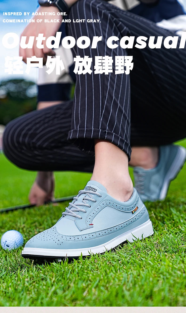 Professionelle golfsko til mænd i læder af høj kvalitet, åndbare sportssko til golfkonkurrence og træning, plus size-sko 39-47#