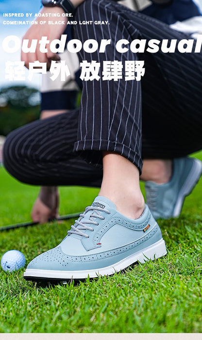 Professionelle golfsko til mænd i læder af høj kvalitet, åndbare sportssko til golfkonkurrence og træning, plus size-sko 39-47#