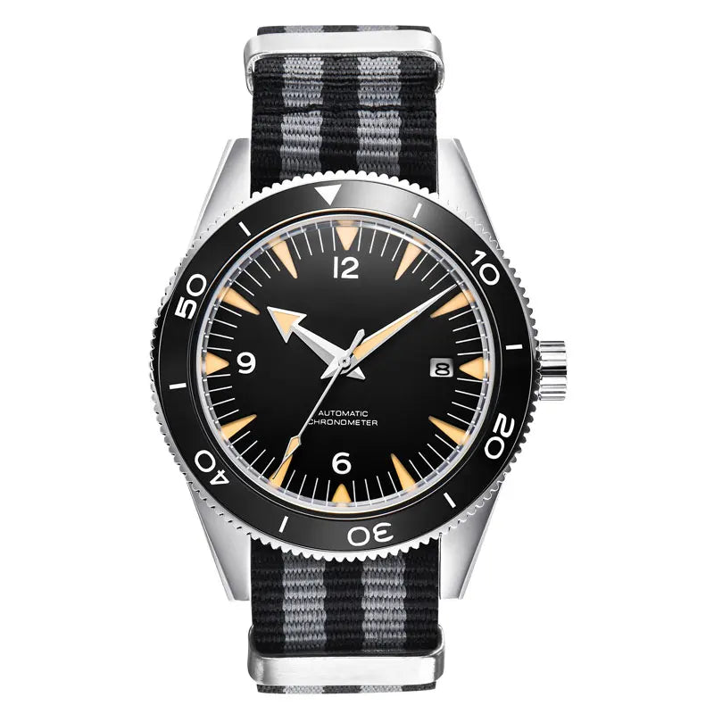 41MM Sapphire Glass 100m Waterproof Japan Automatic Luminous Men's Watch Nylon Strap