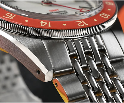 Orologio da uomo automatico San Martin 39.5mm Limited Edition con quadrante Full Lume, NH34 GMT, data a ore 6, 10Bar, Kol Saati di lusso SN0116W
