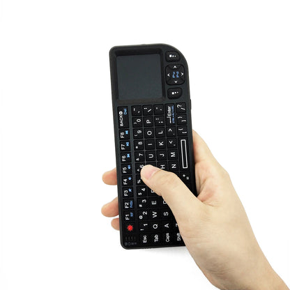 Teclado sem Fios A8 Mini 2.4G com Retroiluminação em 7 Cores, 3 em 1, Teclado Portátil com Touchpad e Air Mouse para Android TV Box, PC e Tablet