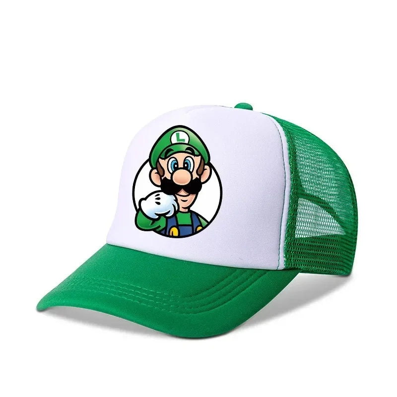 Mario Casual Baseball-zonnepetten Action Universele polyesterhoed Kinderartikelen Vrachtwagenchauffeursartikelen Volwassenen Verstelbaar Anime-accessoires