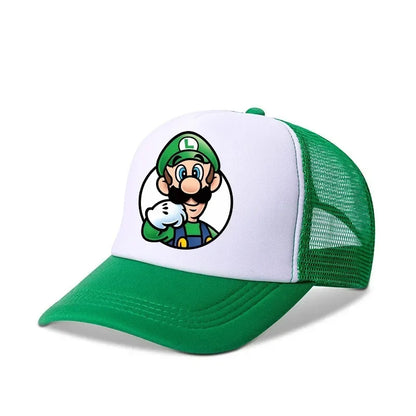 Mario Casual Baseball-zonnepetten Action Universele polyesterhoed Kinderartikelen Vrachtwagenchauffeursartikelen Volwassenen Verstelbaar Anime-accessoires