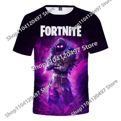 Fortnite Theme Birthday Number T-Shirt, Summer Child White Clothes, Cartoon Hot Game Short Sleeve Tees, Casual Tops, Funny Gifts
