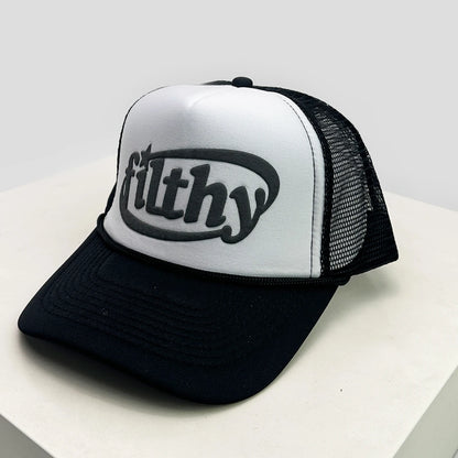 New Unisex Color Block filthy Letters Baseball Hats Sunshade Color Block Breathable Personal Trucker Caps Versatile Mesh Fashion